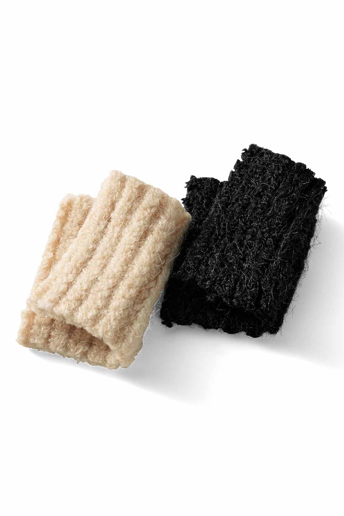 MEDE19F|MEDE19F　フェイクレイヤードニットワンピース〈アイボリー〉|毛足のある、ふんわりしたアクリル・ナイロン混の糸をセレクト。気軽に手洗いできるのも魅力です。