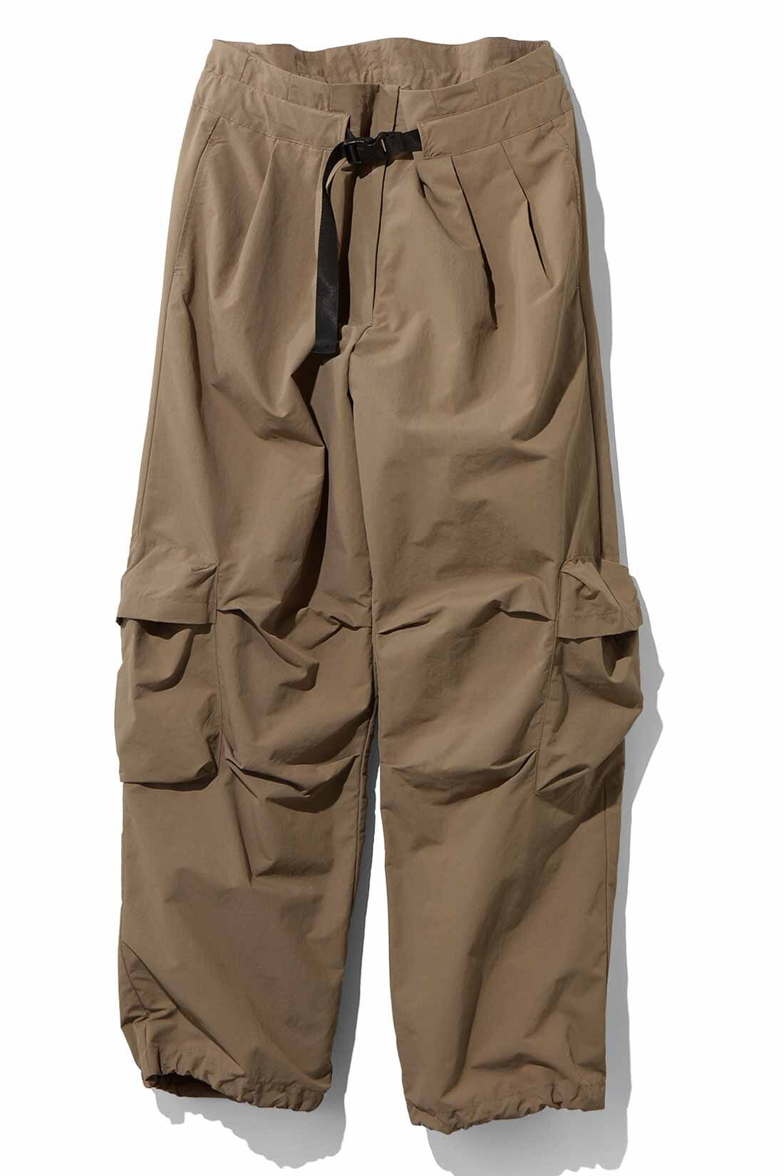 MEDE19F|MEDE19F　撥水ナイロンのベルテッドカーゴパンツ|グレージュ