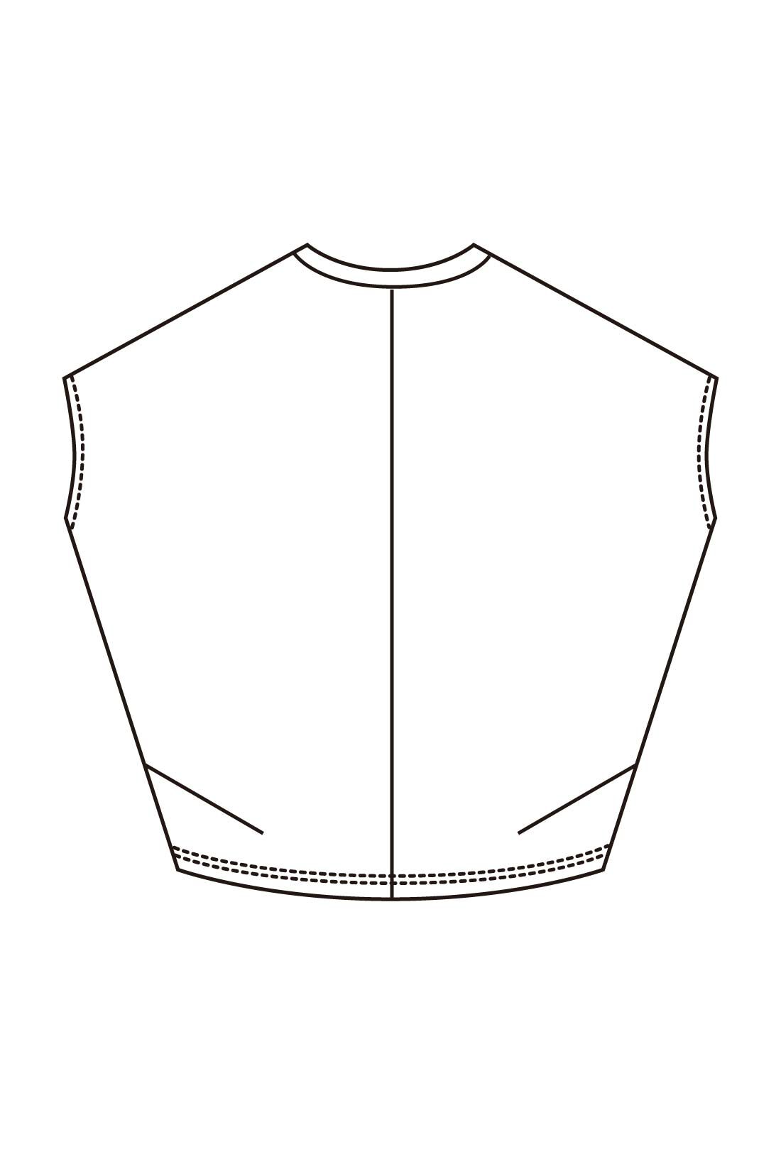 MEDE19F [メデ・ジュウキュウ]|MEDE19F　接触冷感ドルマンスリーブ カットソートップスの会|Back detail　後ろ両サイドに斜めのタック入り。