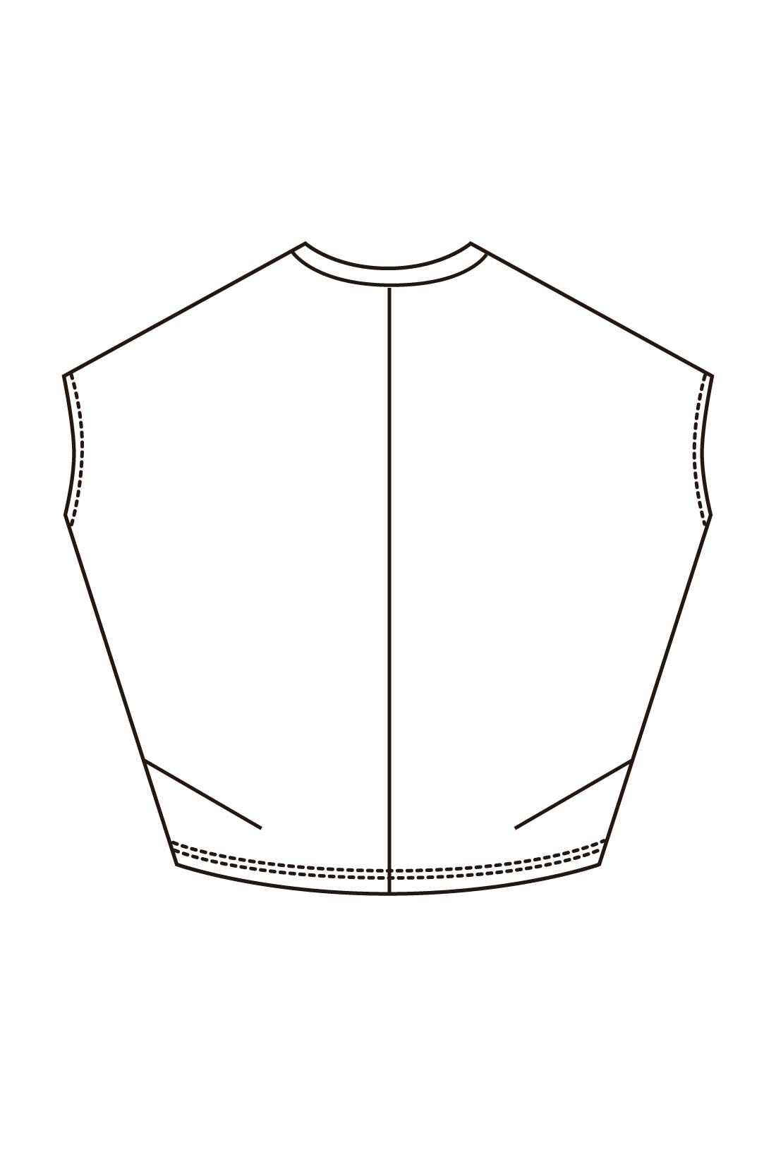 MEDE19F|MEDE19F　接触冷感ドルマンスリーブ カットソートップスの会|Back detail　後ろ両サイドに斜めのタック入り。