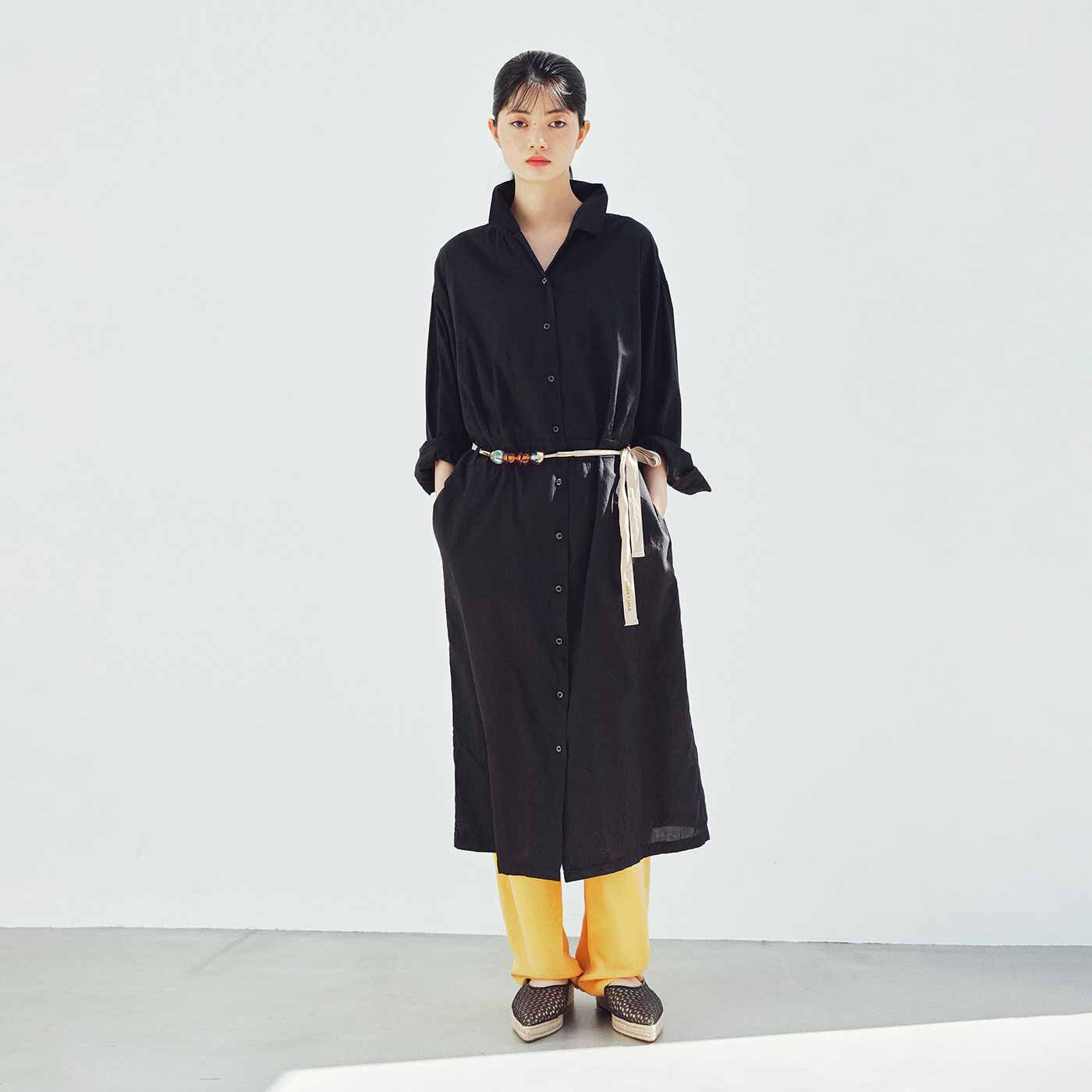 antiqua ギャザーワンピース ワンピース レディース ロング 送料