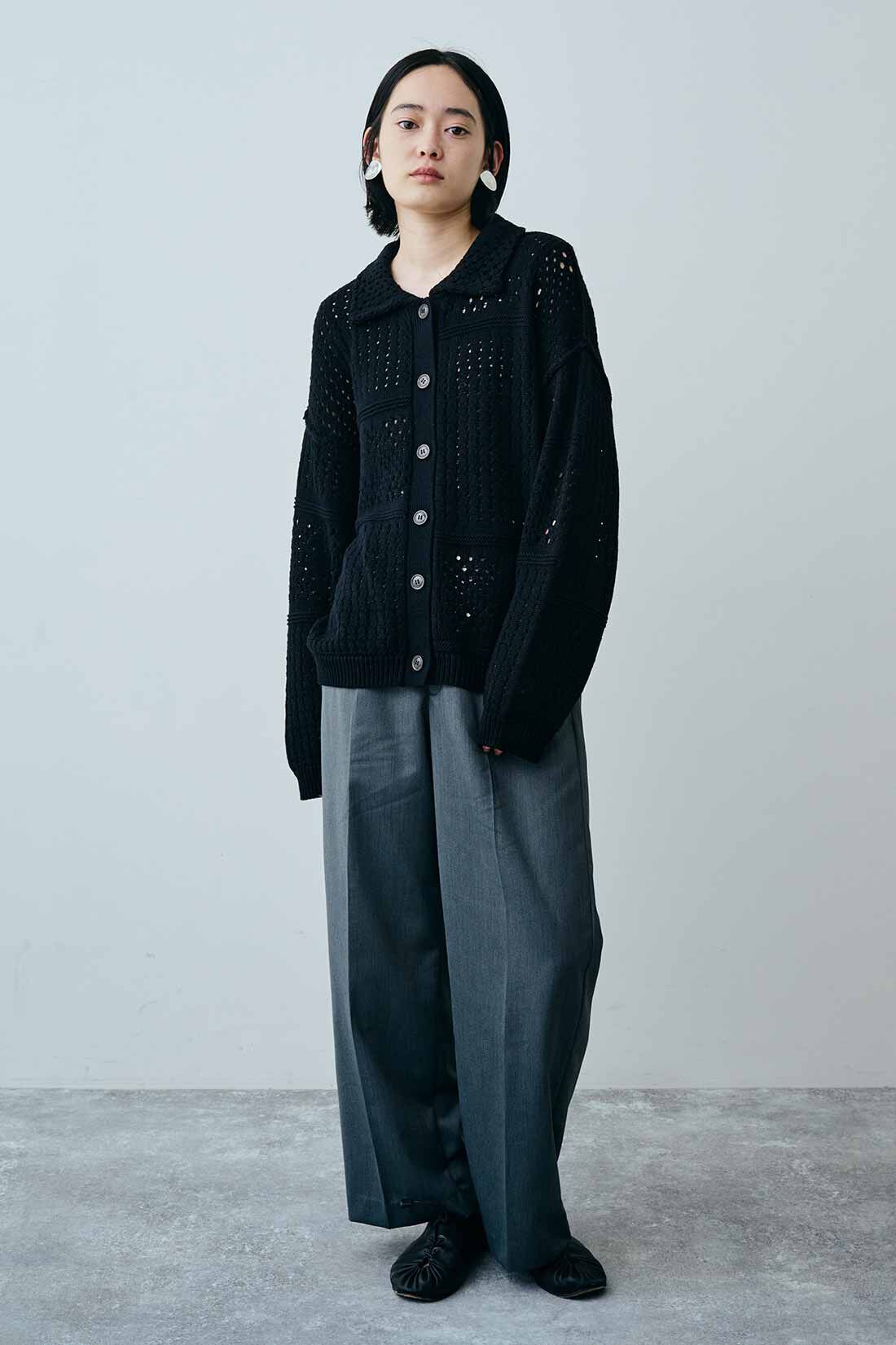 【オシャレ☆JILLSTUART】黒　ニット　カーディガン　サイズM