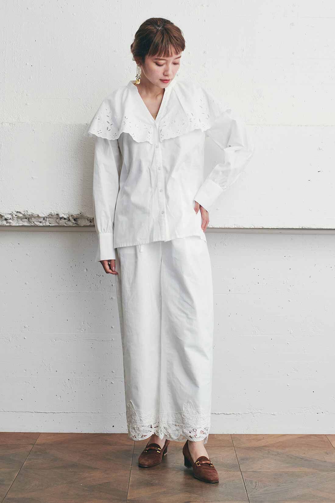 堅実な究極の MEDE19F カットワークブラウス〈ブラック〉｜MEDE19F[メデ トップス