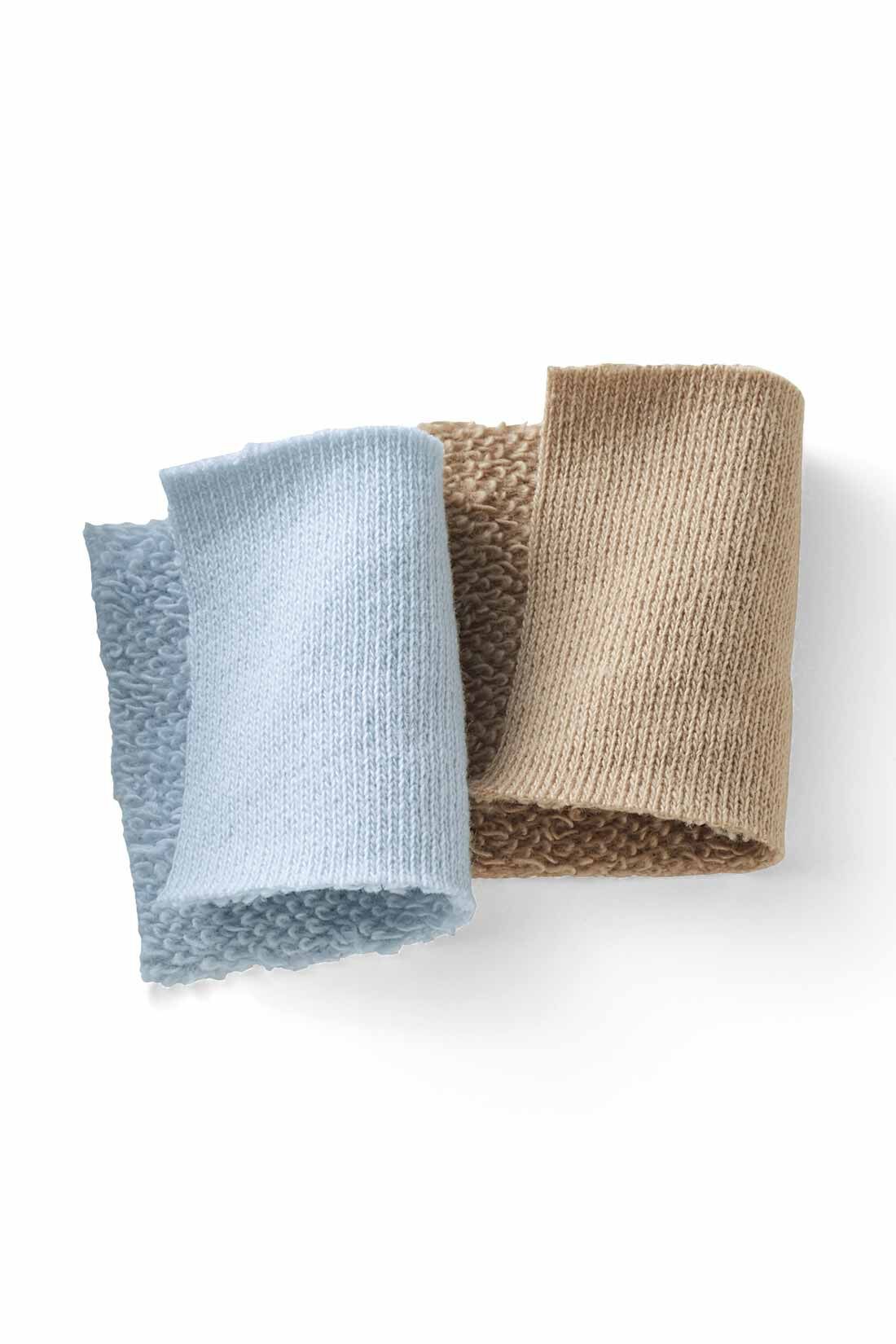 MEDE19F|MEDE19F　コットンミニ裏毛トップス〈ライトブルー〉|やや甘編みでやわらかな風合いの、綿100％のミニ裏毛素材。