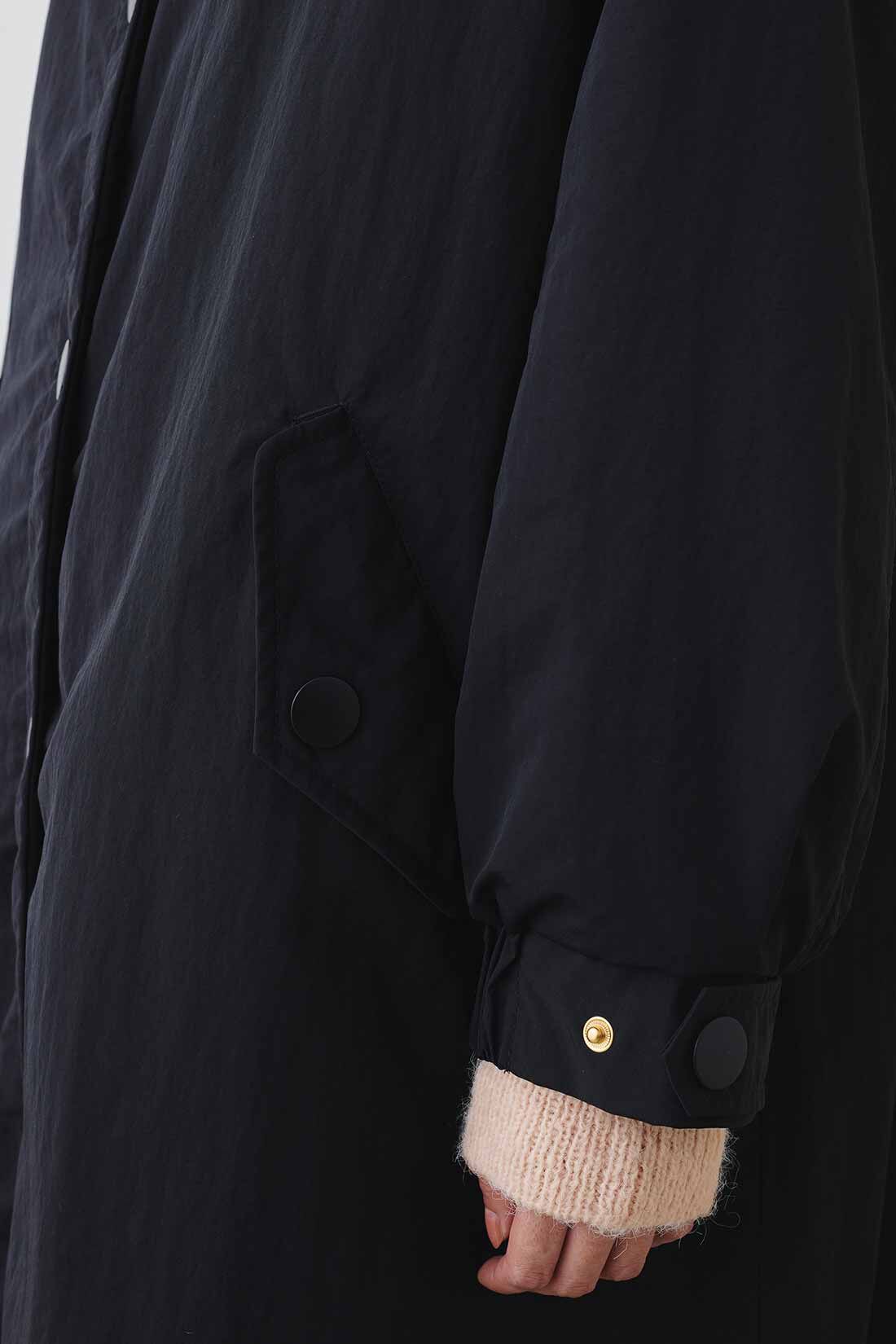 MEDE19F|MEDE19F　スカーフ柄を裏地にした リラックスモッズコート〈ブラック〉