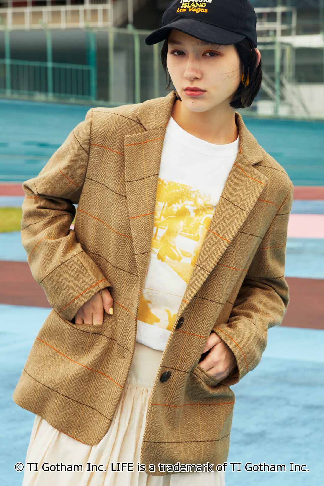 MEDE19F×Kinloch by Kinloch Anderson ヴィンテージライクツイードジャケット〈キャメルブラウン〉