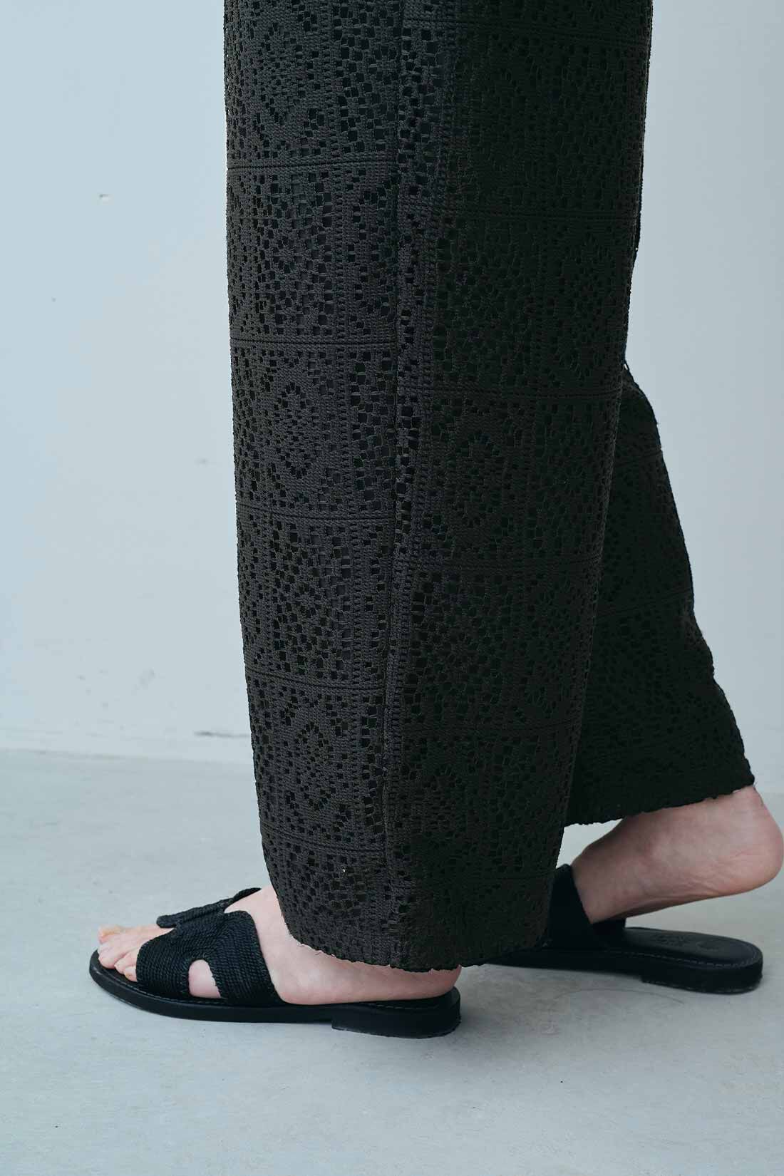 MEDE19F [メデ・ジュウキュウ]|MEDE19F　レース素材のリラックスパンツ〈ブラック〉