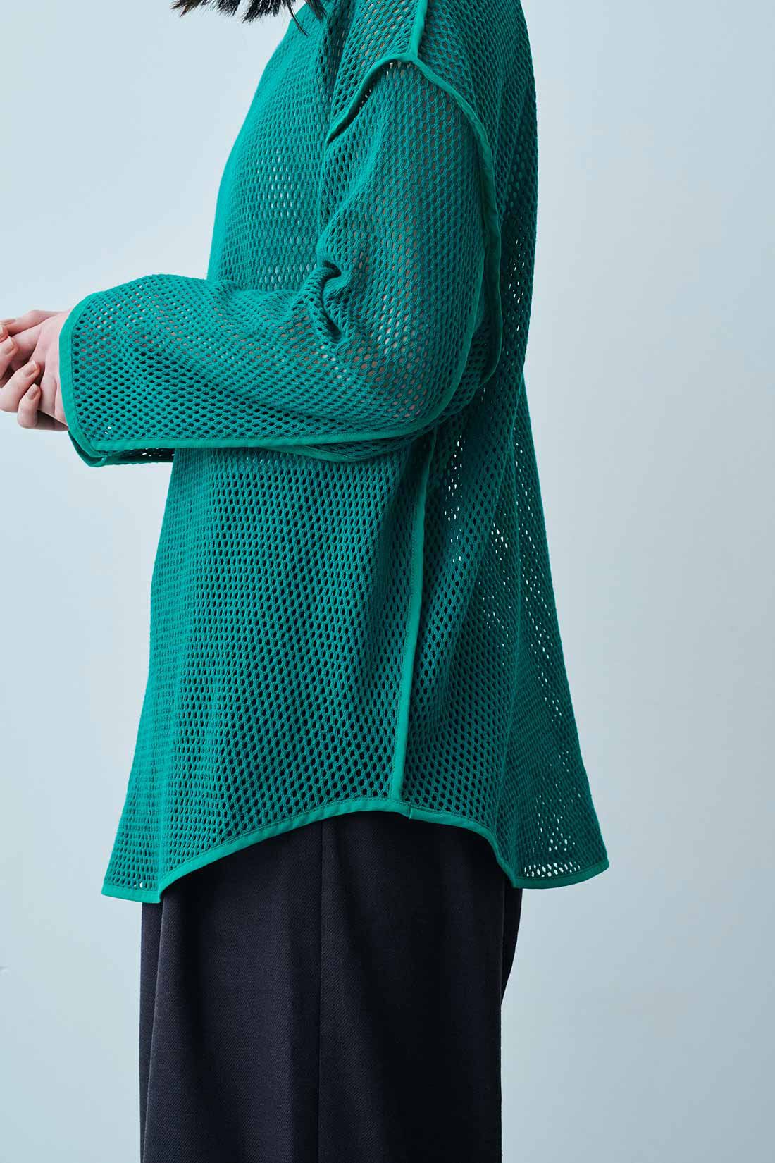 MEDE19F [メデ・ジュウキュウ]|MEDE19F　コットンのリラックスメッシュトップス〈ブラック〉|※お届けのカラーとは異なります。