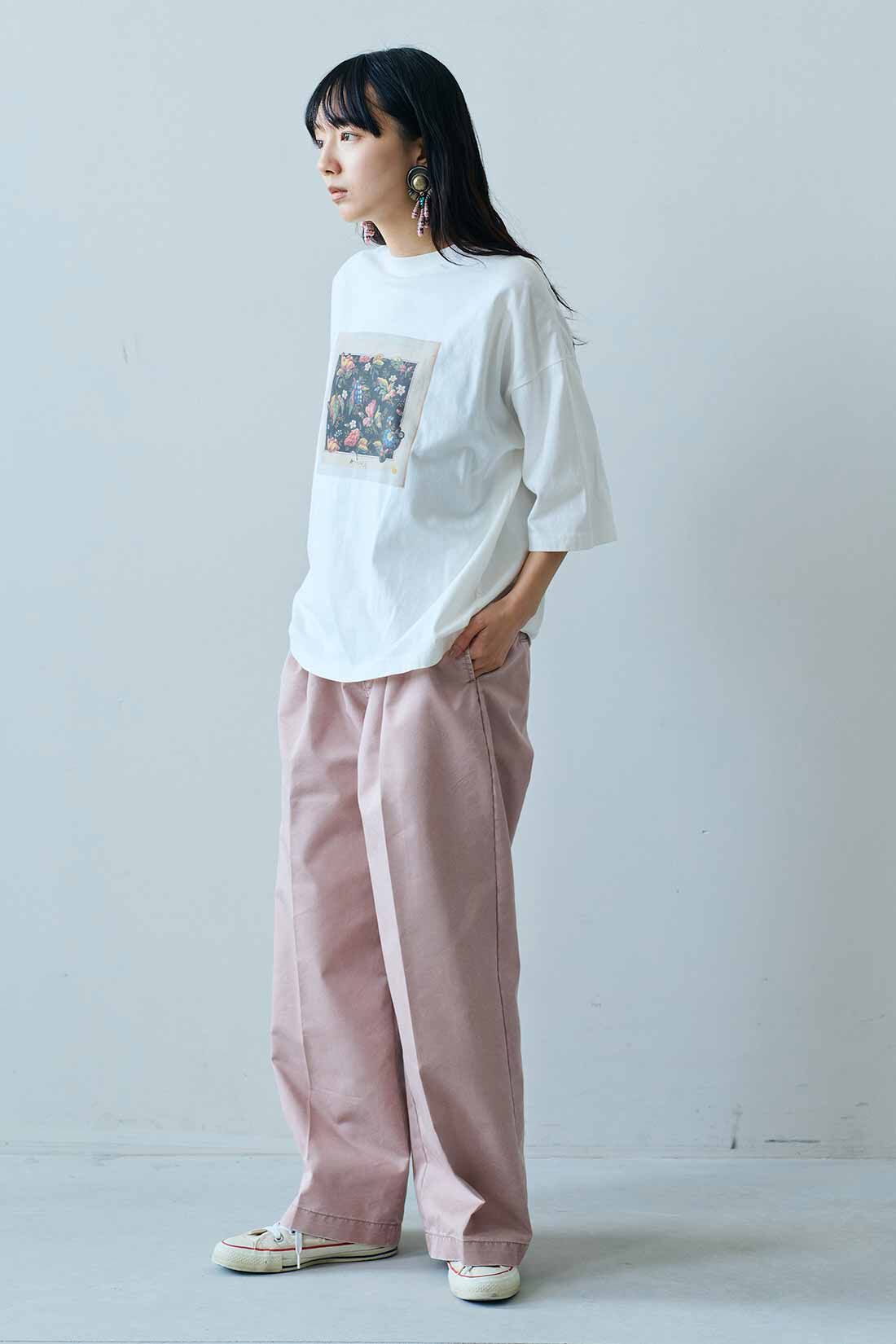 MEDE19F|MEDE19F　ミュルーズモダン〈「ミュルーズ染織美術館」アーカイブコレクション〉プリントTシャツの会|モデル身長：163cm　着用サイズ：M