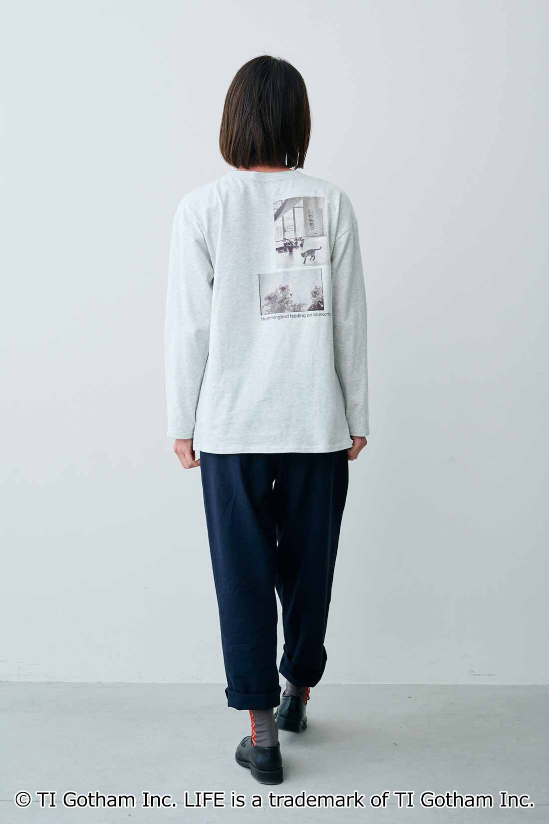 MEDE19F|【MEDE19F】グラフ誌LIFEフォトプリントロングTシャツの会|モデル身長：168cm　着用サイズ：M