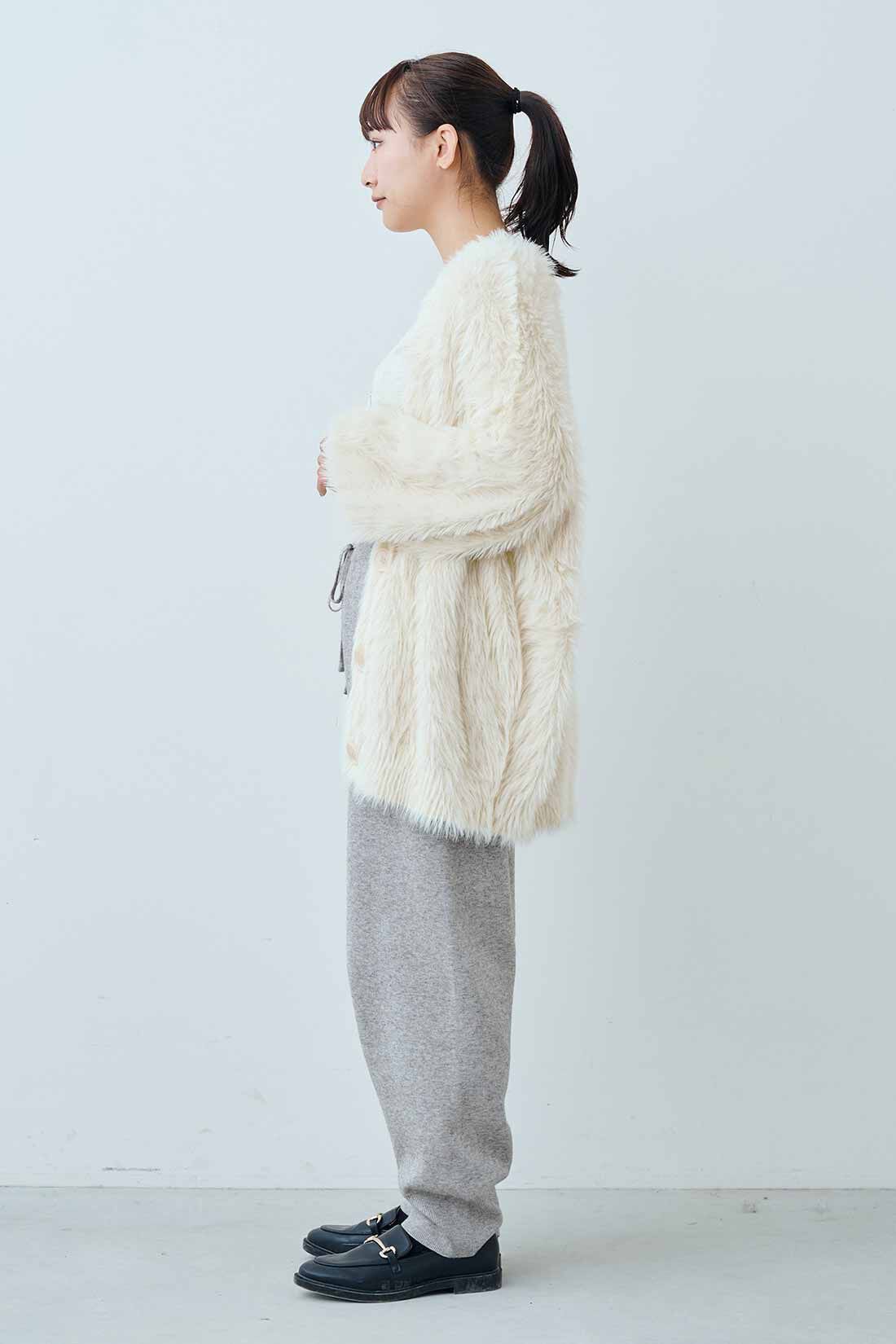 MEDE19F|旭山動物園・ボルネオの森応援商品 MEDE19F シロフクロウカーディガン〈ホワイト〉