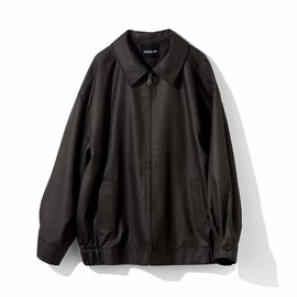 MEDE19F | MEDE19F シャークスキン オーバーサイズジップジャケット〈チャコールブラウン〉