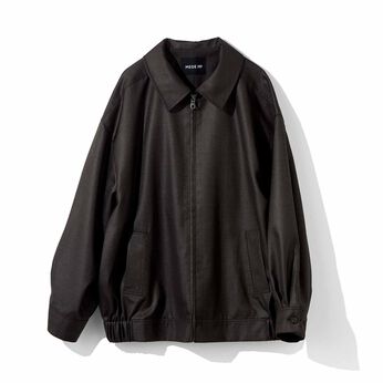 MEDE19F | MEDE19F シャークスキン オーバーサイズジップジャケット〈チャコールブラウン〉