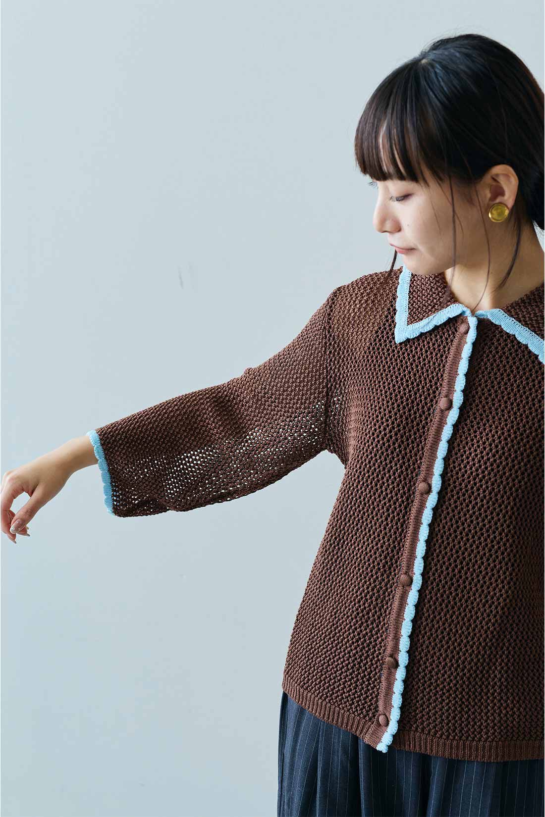 MEDE19F|MEDE19F　配色遣いのニットシャツ