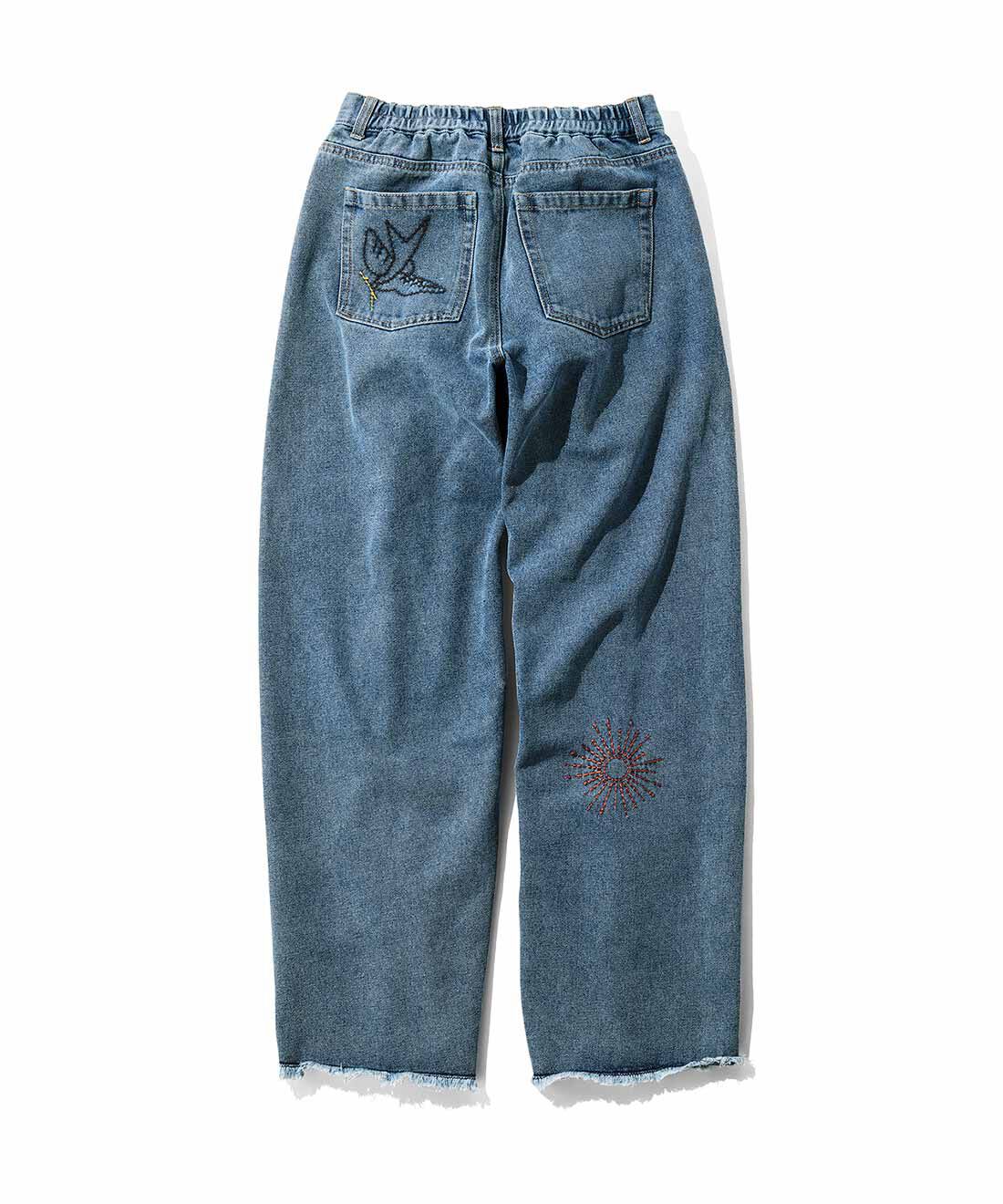 MEDE19F|MEDE19F 刺しゅうとプリントをほどこしたバレルデニム|BACK