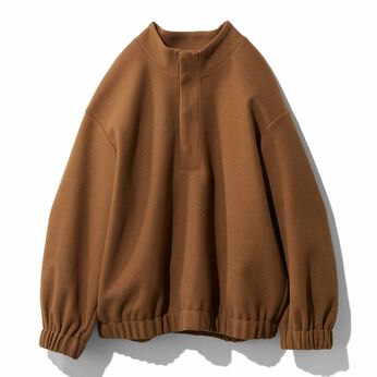 MEDE19F [メデ・ジュウキュウ] | ポリエステルメルトンのボリュームトップス〈キャメルブラウン〉