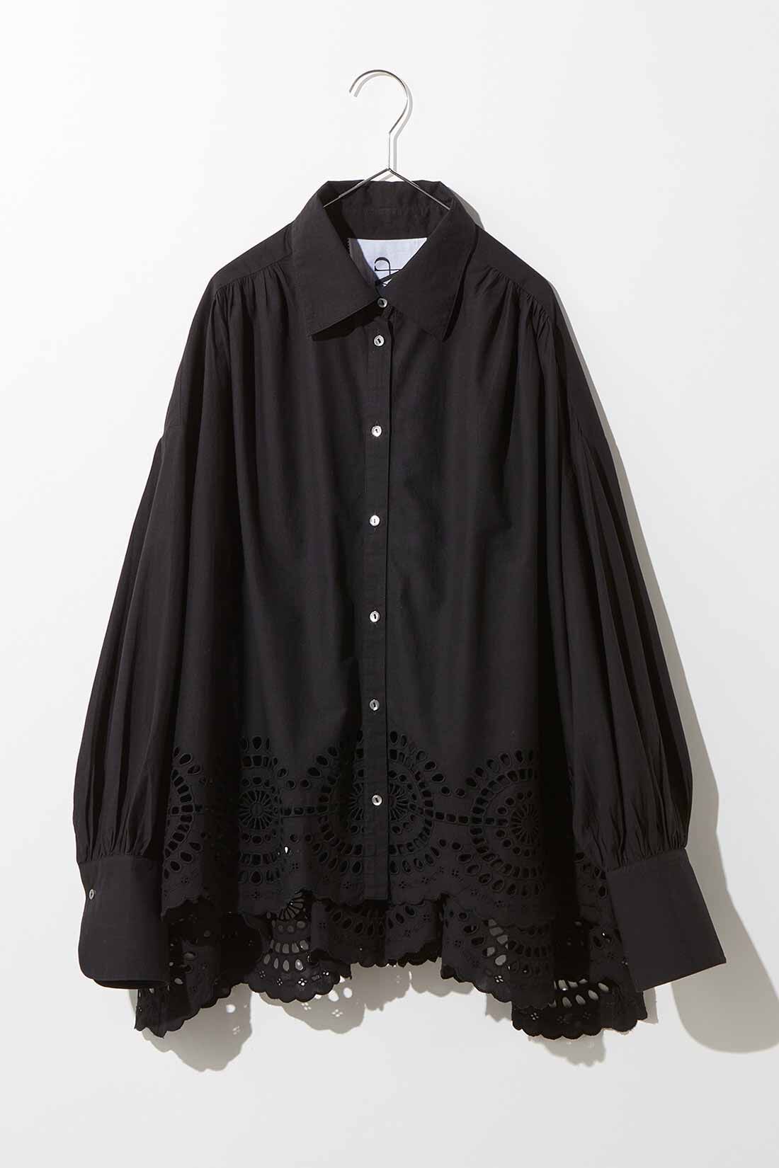 MEDE19F [メデ・ジュウキュウ]|MEDE19F　〈MADE IN INDIA COLLECTION〉シフリー刺しゅうコットンシャツ〈ブラック〉