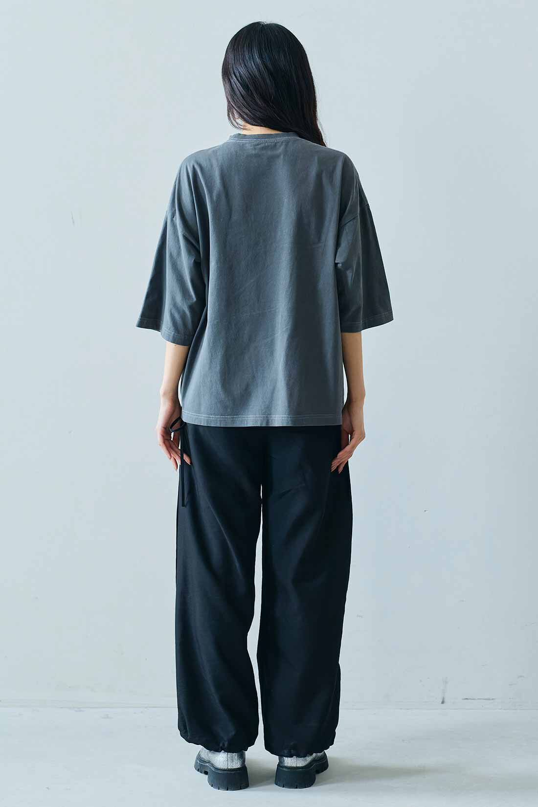 MEDE19F|MEDE19F　リボン遣いサイドラインパンツ|モデル身長：163cm　着用サイズ：M
