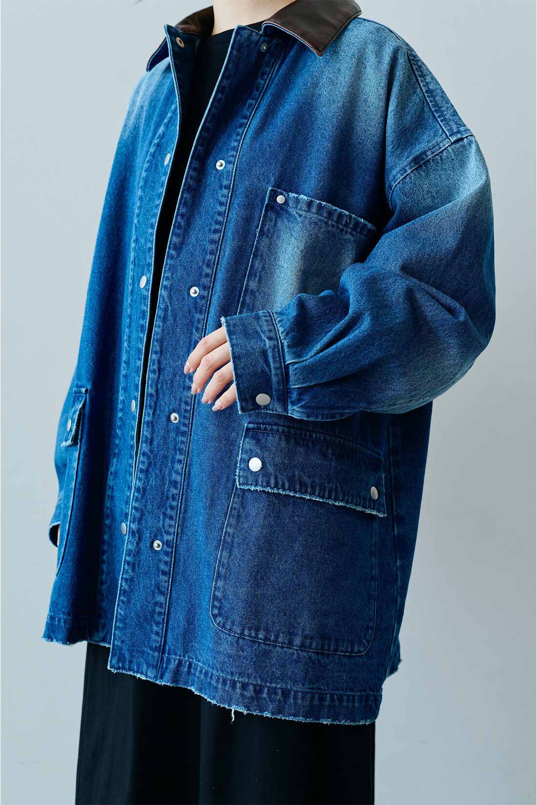 MEDE19F|MEDE19F　古着屋でみつけたようなデニムカバーオール〈インディゴ〉