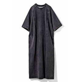 MEDE19F | ヘビーコットン カットソーデニムワンピ〈グレー〉