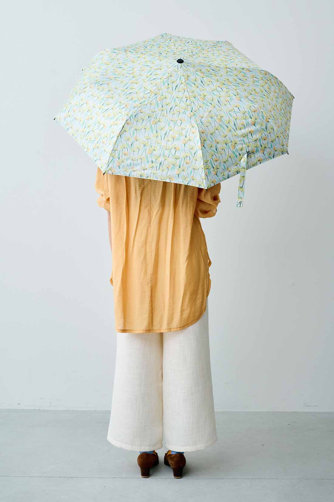MEDE19F|【MEDE19F】ミュルーズモダン〈「ミュルーズ染織美術館」 アーカイブコレクション〉晴雨兼用折りたたみ傘〈ブラック〉|モデル身長：163cm
