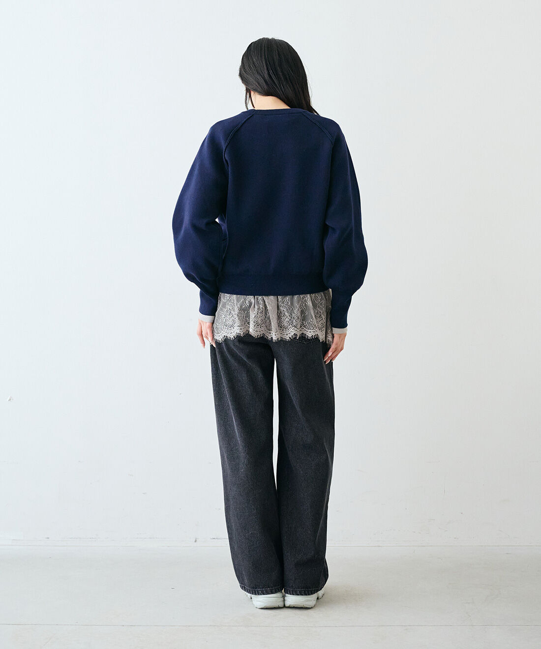 MEDE19F [メデ・ジュウキュウ]|MEDE19F スウェットライクニットの会|モデル身長：163cm　着用サイズ：M