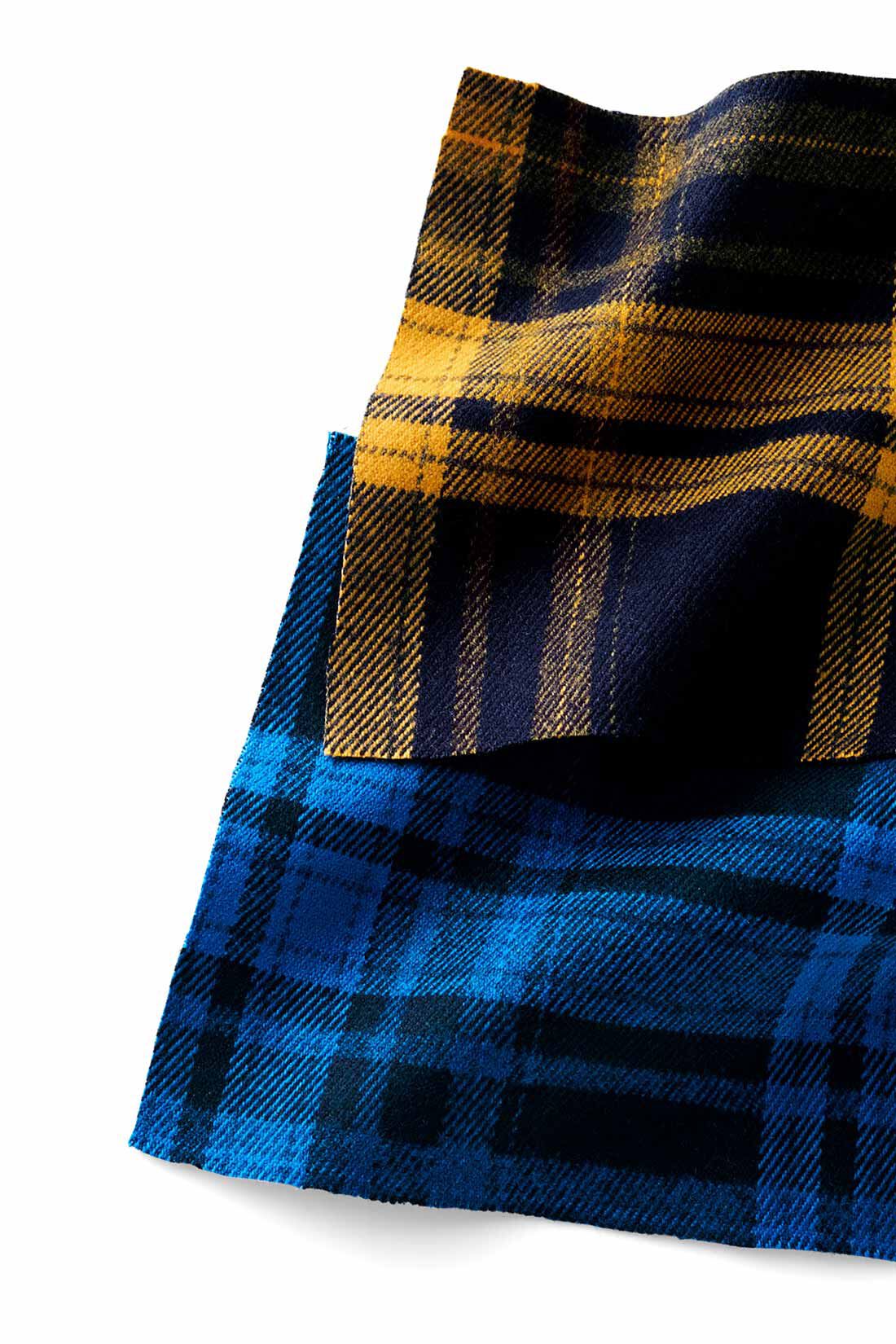 MEDE19F|MEDE19F　バイカラーチェックスカート〈イエロー〉|先染めチェックの布はく生地。適度な厚みとあたたかな風合いで秋冬らしく。