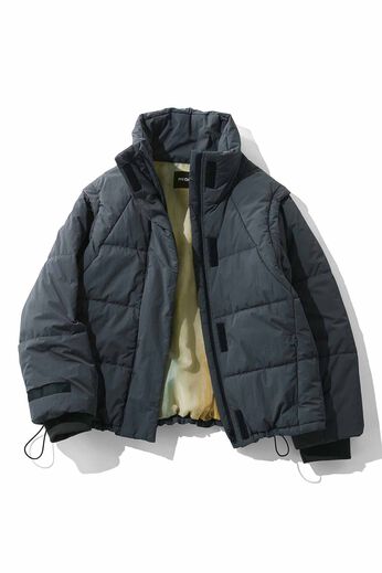 MEDE19F [メデ・ジュウキュウ] | 裏地にもこだわった2-WAYパフィーブルゾン〈グレー〉