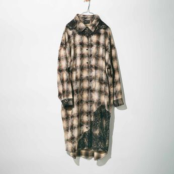MEDE19F [メデ・ジュウキュウ] | レースコンビ ヘイジーチェックワンピース〈ブラウン〉