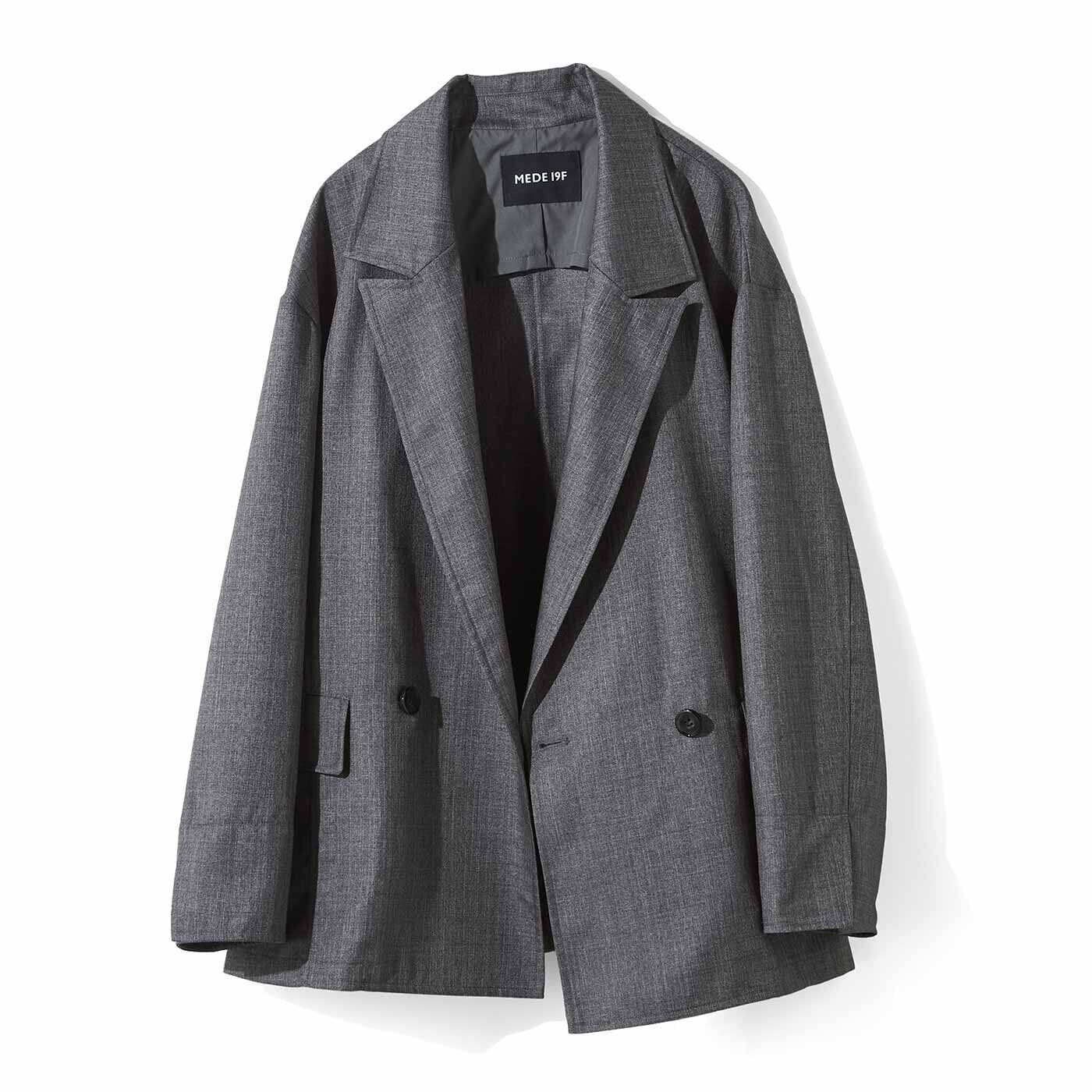 MEDE19F スリーブレスジャケット ブラック MEDE19F リネンライク素材のスリーブレスジャケット〈グレー