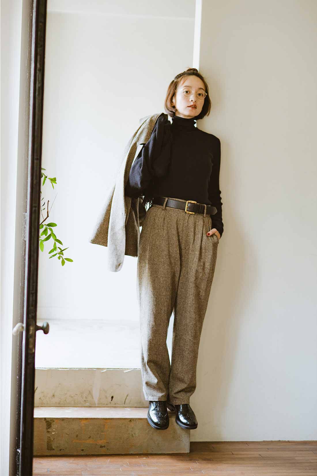 MEDE19F 高山都さんコラボ ウールカシミヤタートルニットスキントップス
