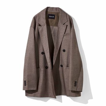 MEDE19F シャークスキン ダブルジャケット〈グレーベージュ〉