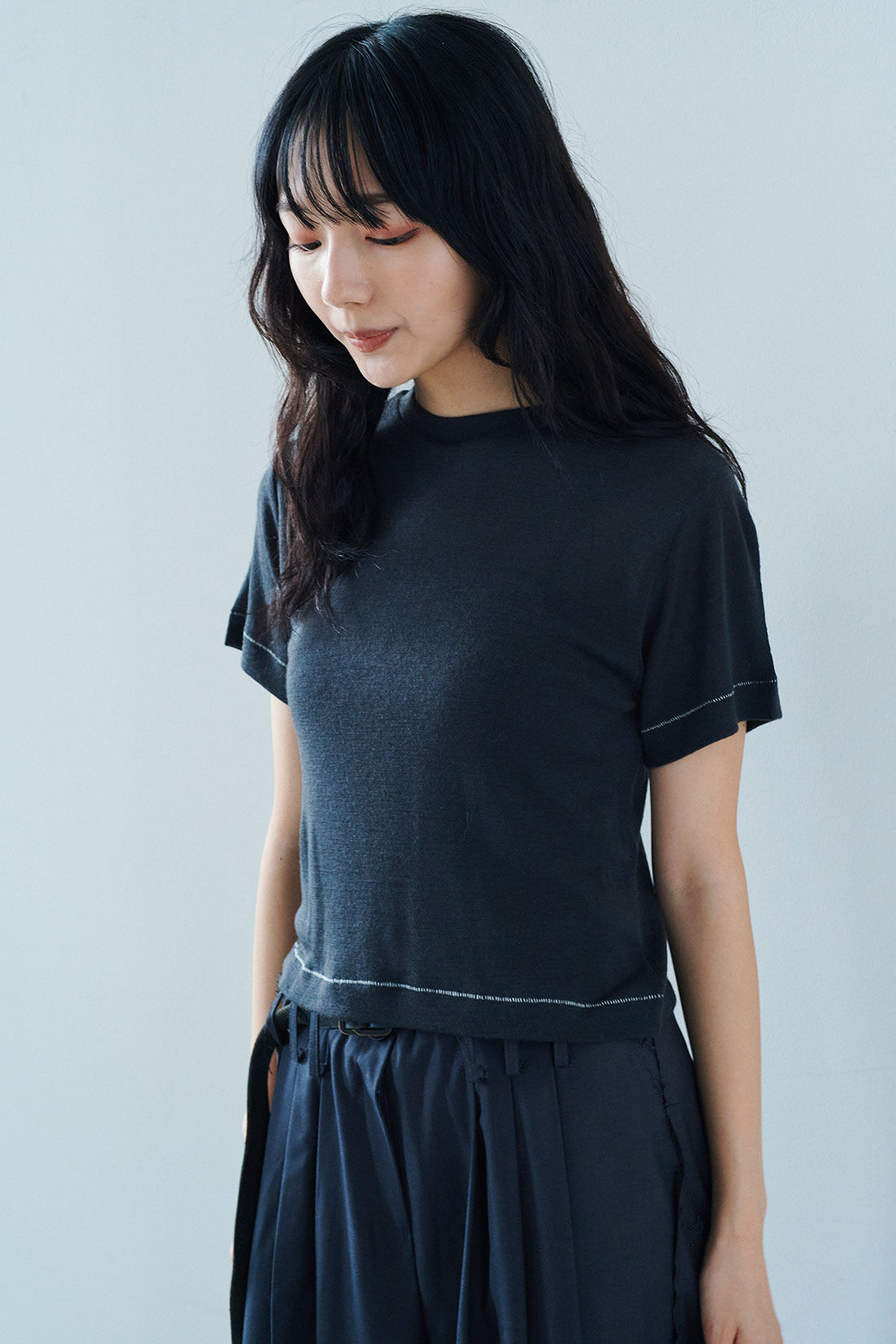 MEDE19F [メデ・ジュウキュウ]|韓国セレクト JANEBIRKIN 肌触りのよいウールＴ〈チャコール〉