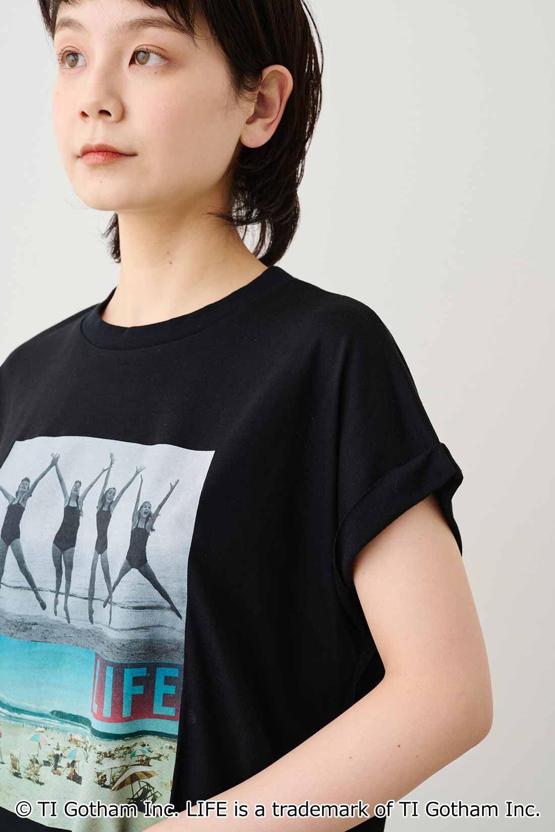 MEDE19F|MEDE19F　USAコットン　グラフ誌LIFEフォトプリントTシャツ〈ブラック〉