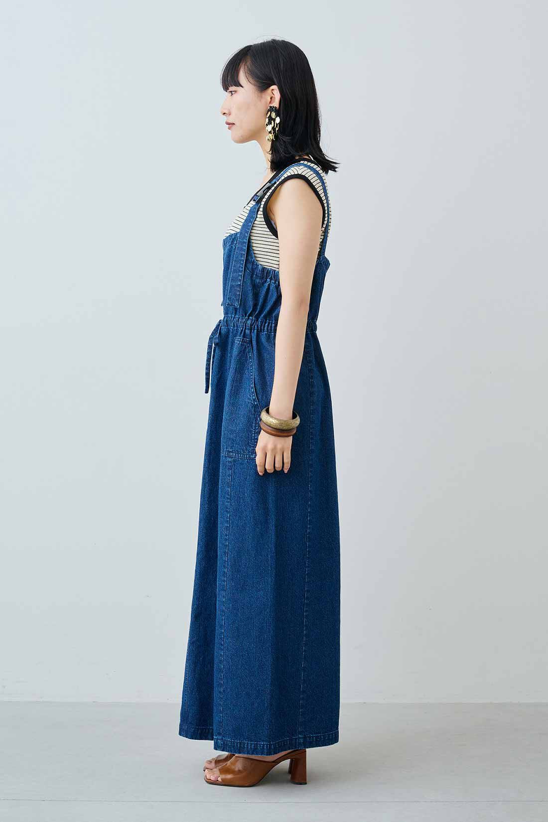 美品 EVISU デニムジャンパースカート ブルー サイズ1*LC319