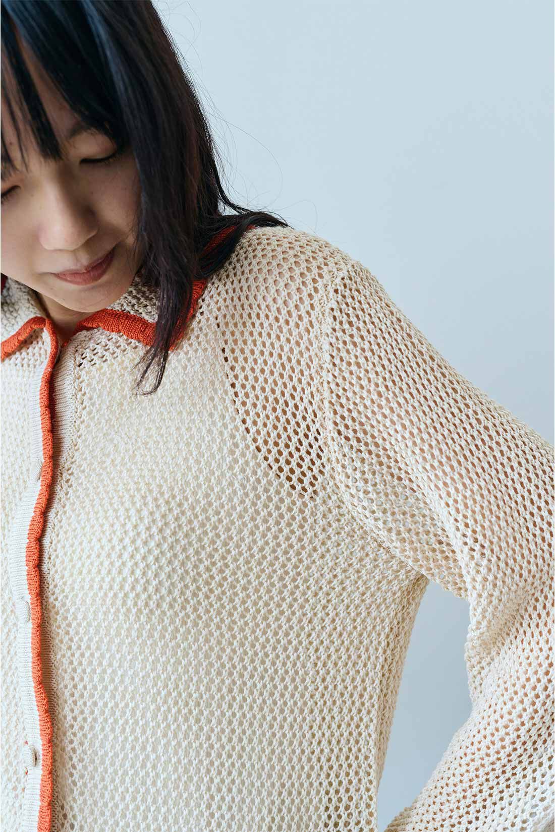 MEDE19F|MEDE19F　配色遣いのニットシャツ