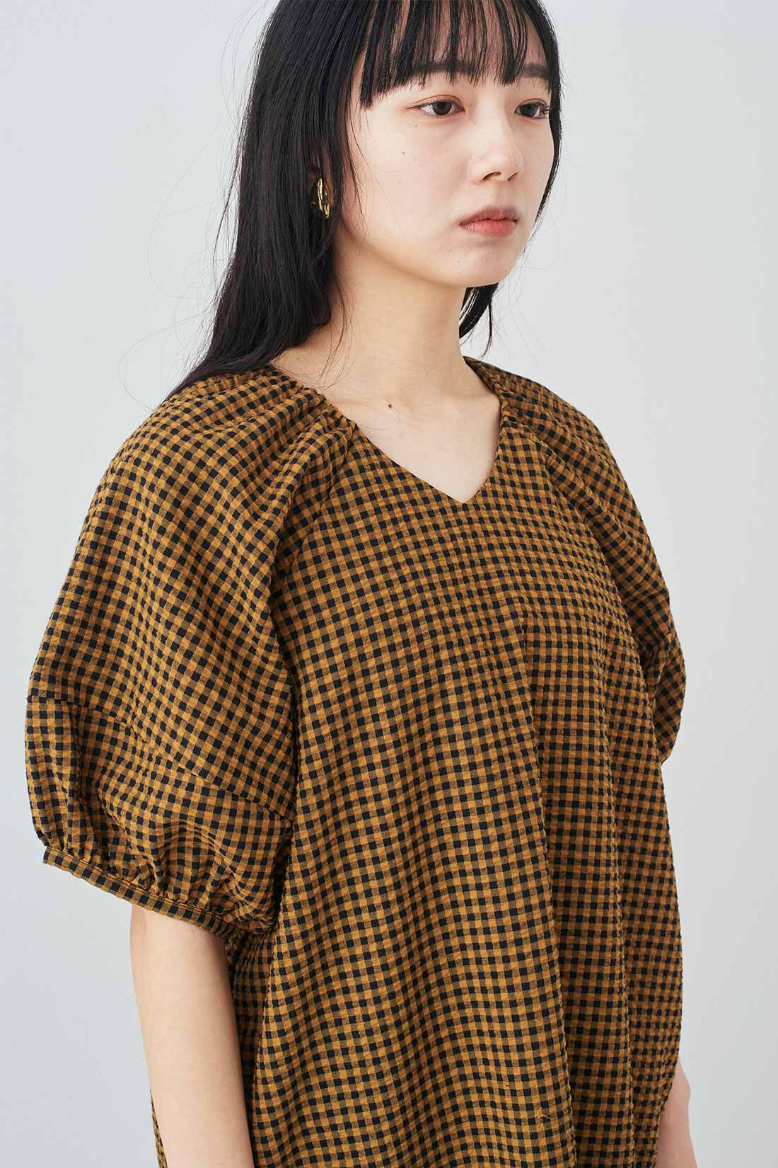MEDE19F [メデ・ジュウキュウ]|MEDE19F　サッカー素材のギンガムワンピース