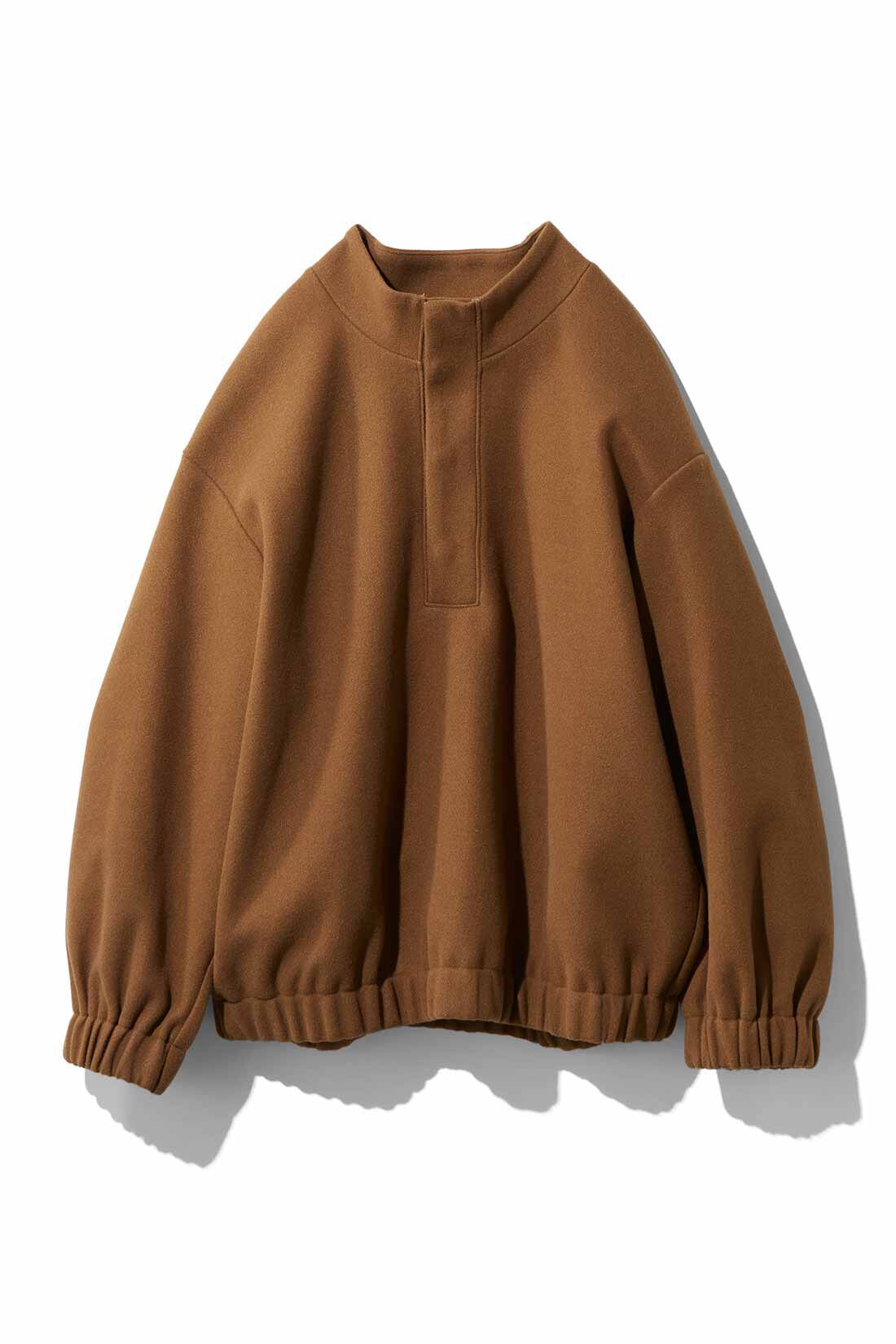 MEDE19F [メデ・ジュウキュウ]|MEDE19F　ポリエステルメルトンのボリュームトップス〈キャメルブラウン〉