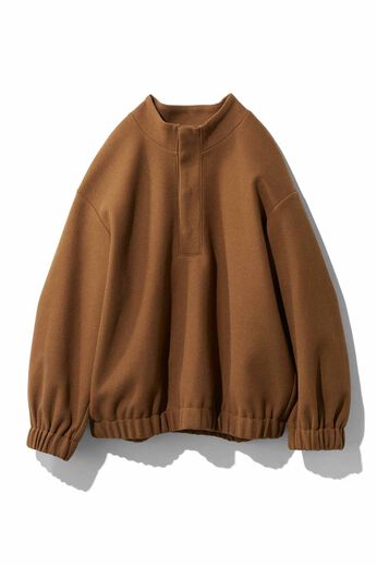 MEDE19F [メデ・ジュウキュウ] | ポリエステルメルトンのボリュームトップス〈キャメルブラウン〉