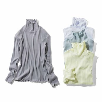 MEDE19F | コットンリブハイネックトップスＭＤ１９