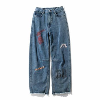 MEDE19F | MEDE19F 刺しゅう プリント バレルデニム