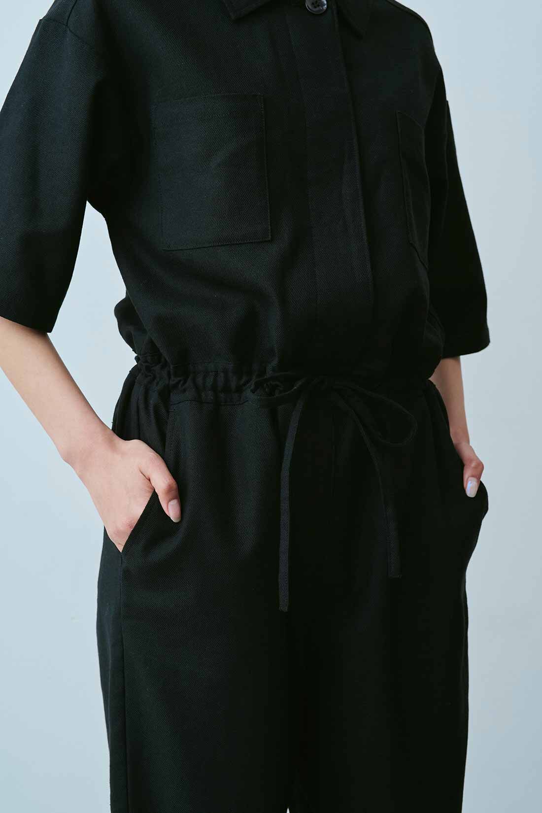 MEDE19F [メデ・ジュウキュウ]|MEDE19F　リネンブレンド素材のオールインワン〈ブラック〉