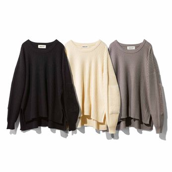 MEDE19F | シャギーエルボーパッチ柔らかニットの会
