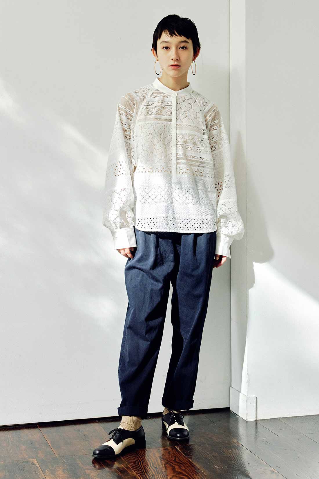 MEDE19F|MEDE19F　パッチワークレースシャツ〈ホワイト〉