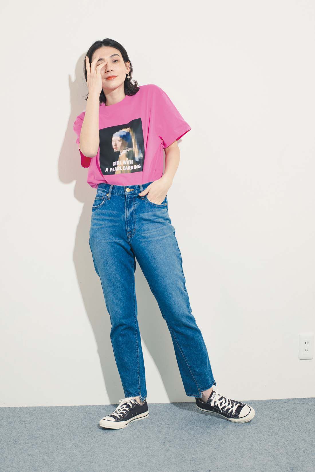 USAコットン 色を楽しむモザイクTシャツ〈グリーン〉｜Tシャツ・カットソー ｜トップス｜レディースファッション｜レディースファッション・洋服の通販｜MEDE19F