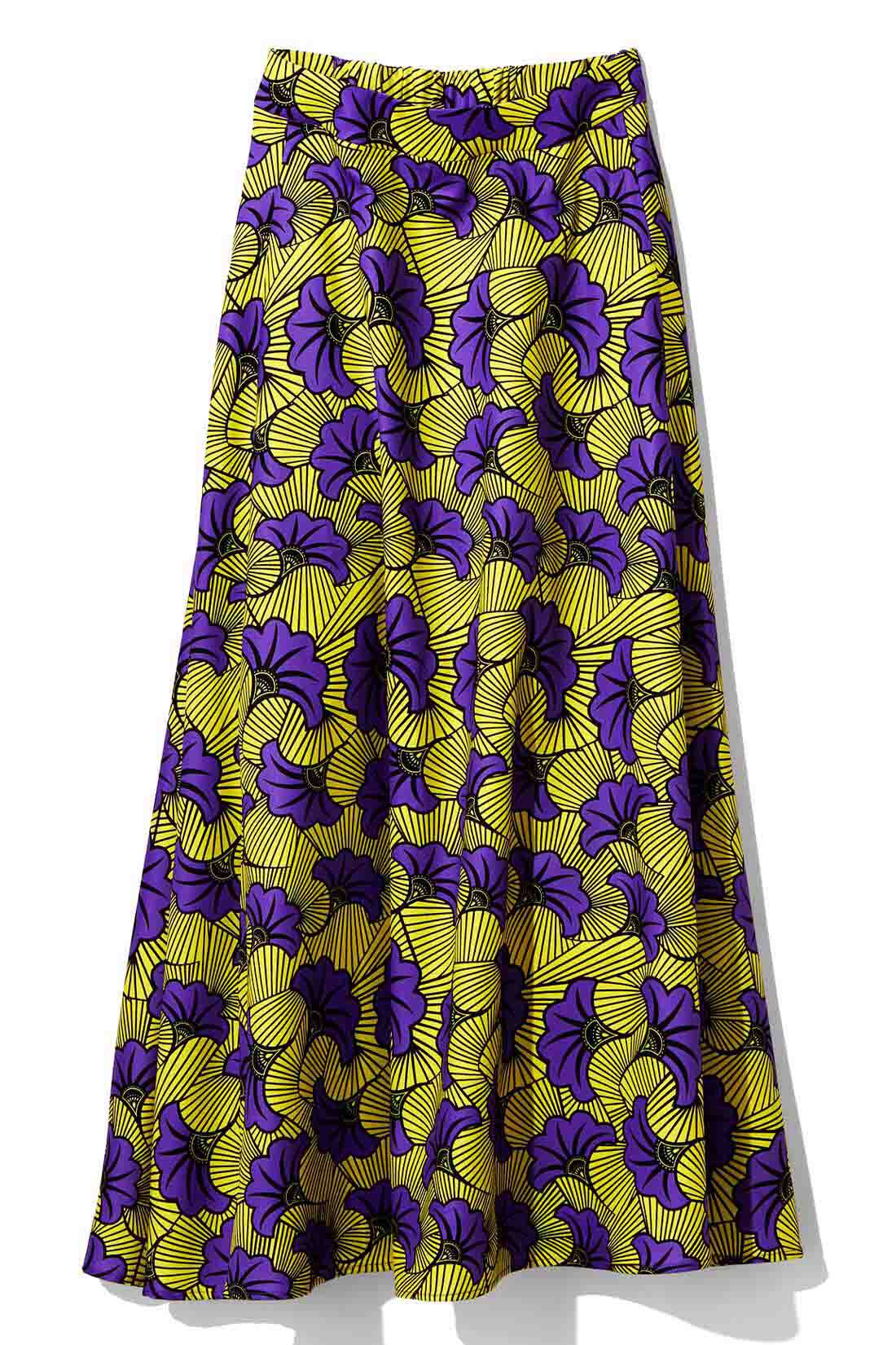 MEDE19F|MEDE19F　アフリカンプリント柄スカート|〈イエロー〉幸福や美を象徴する柄。成功や富を招くといわれる。