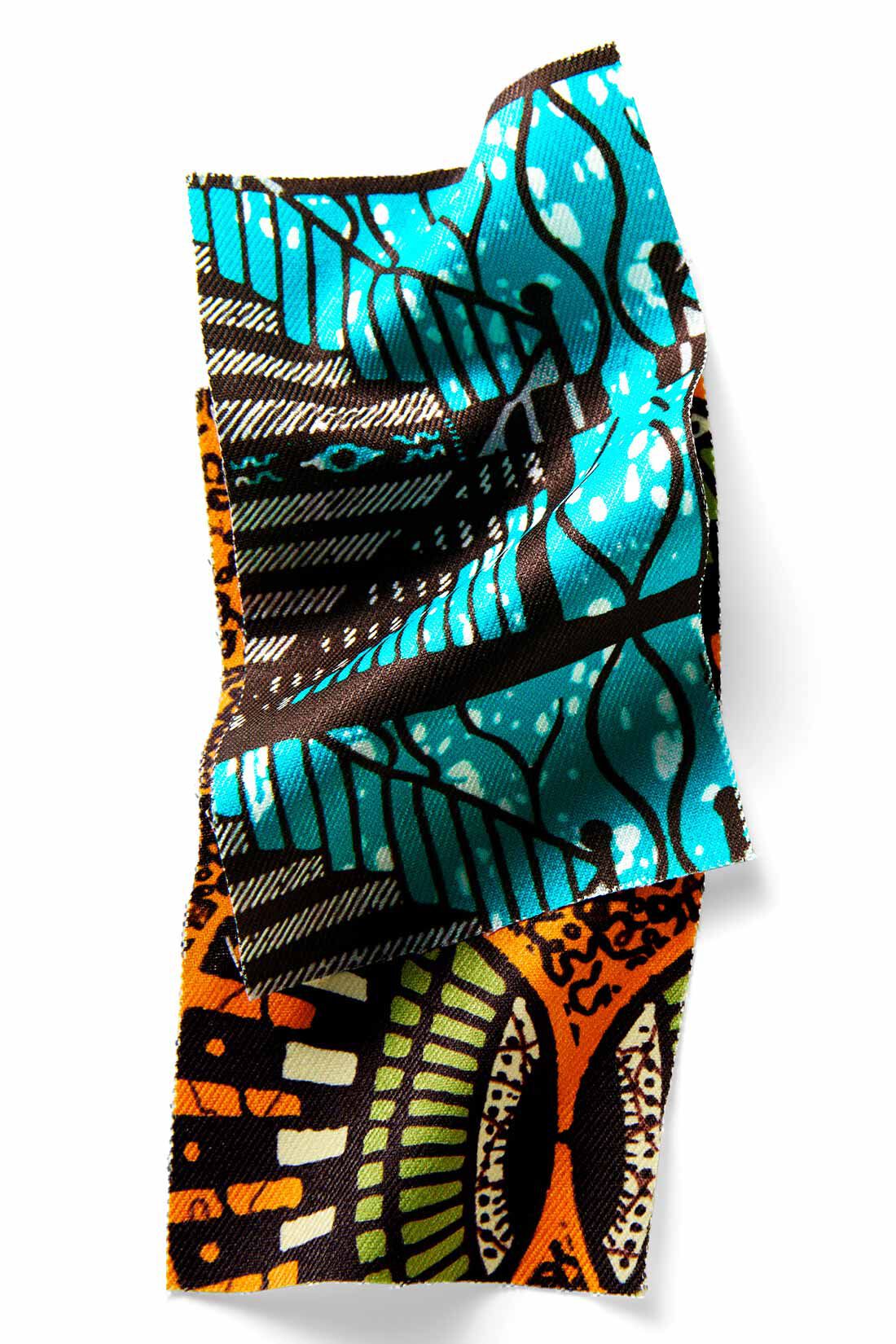 MEDE19F|MEDE19F　アフリカンプリント柄パンツ|しなやかで発色の美しいポリエステル素材。透けがなく、しわも気にならない気軽さが魅力。
