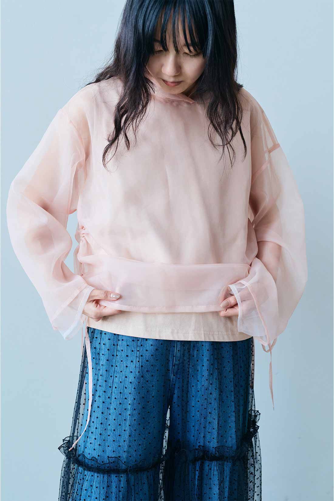 MEDE19F|MEDE19F　ドットチュールオーバースカート〈ブラック〉