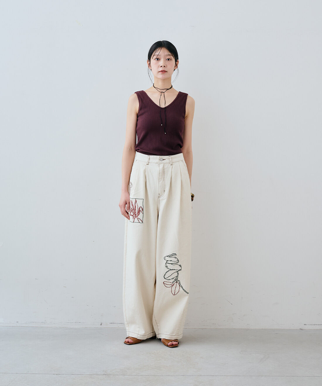 MEDE19F [メデ・ジュウキュウ]|ヴィンテージビーズロングチョーカーのコーディネート|163cm　size：M