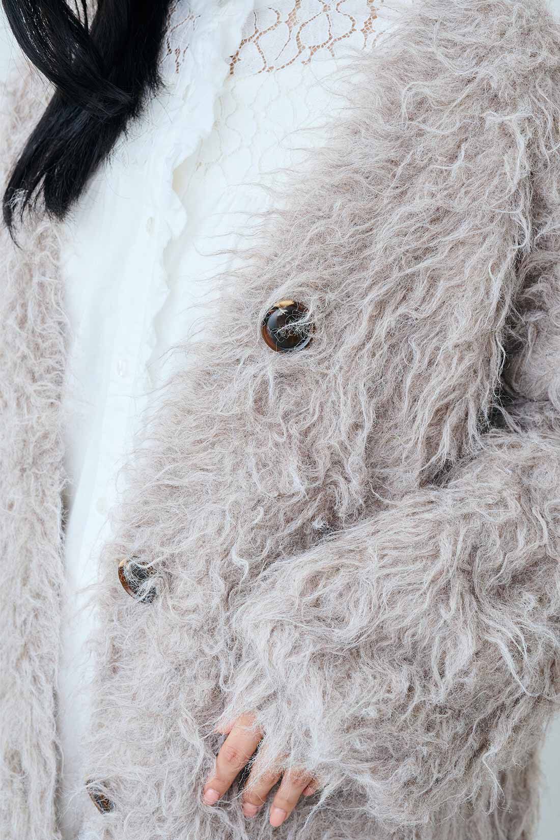 MEDE19F　ドギーヘアーカーディガン